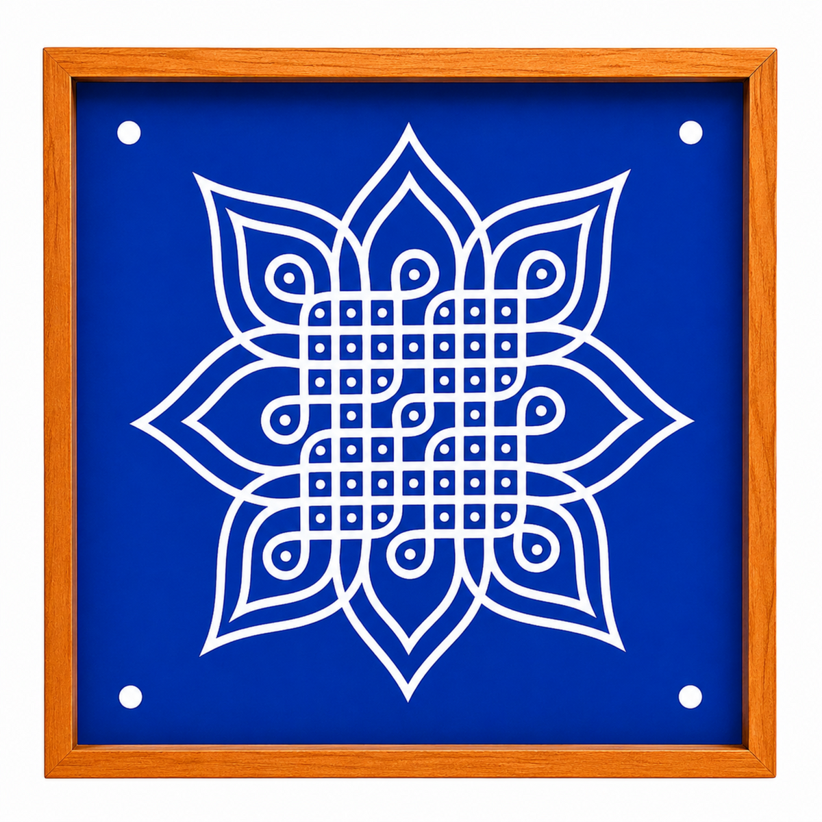Rangly Kambi Kolam Model 7  Rangoli Stencil Wooden  10x10 Inches  Pack of 1 Piece