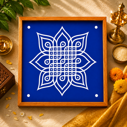 Rangly Kambi Kolam Model 7  Rangoli Stencil Wooden  10x10 Inches  Pack of 1 Piece