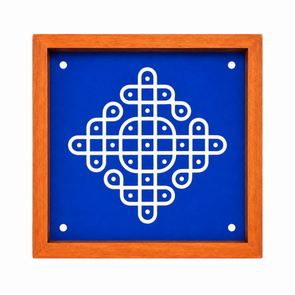 Rangly Kambi Kolam Rangoli Stencil Wooden,  5 × 5 Inches Pack of 1 Piece
