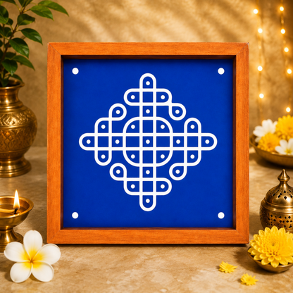 Rangly Kambi Kolam Rangoli Stencil Wooden,  5 × 5 Inches Pack of 1 Piece