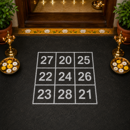 Rangly Kubera Number Rangoli Stencil Wooden, 5 × 5 Inches Pack of 1 Piece