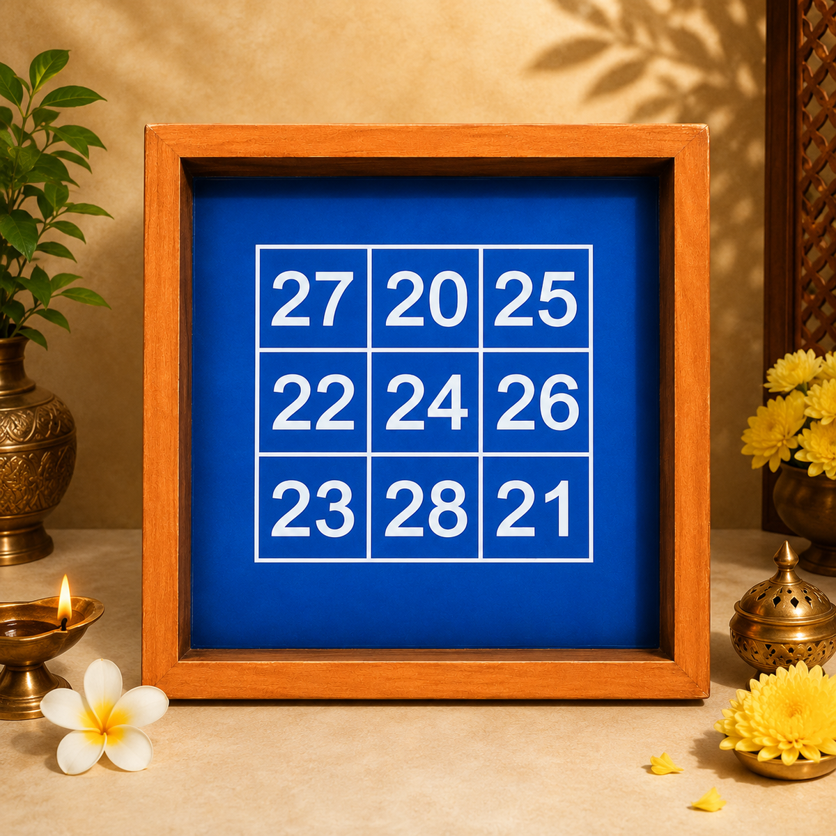 Rangly Kubera Number Rangoli Stencil Wooden, 5 × 5 Inches Pack of 1 Piece