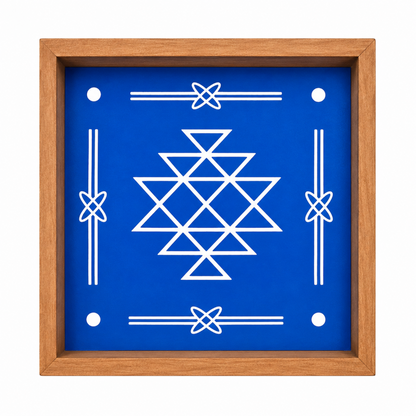 Rangly Kubera Kolam Rangoli Stencil Wooden 5X5 inches  Pack of 1 piece