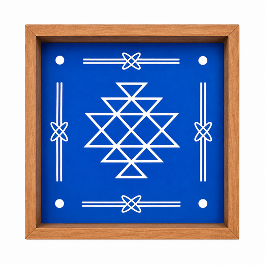 Rangly Kubera Kolam Rangoli Stencil Wooden 5X5 inches  Pack of 1 piece