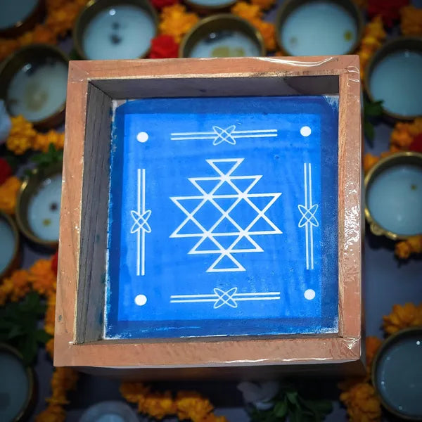 Rangly Kubera Rangoli Stencil Wooden 5 × 5 Inches Pack of 1 Piece