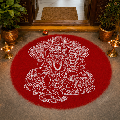 "Lakshmi Narasimhar" God Face Rangoli wooden Stencil -Elevate Your Spiritual Space