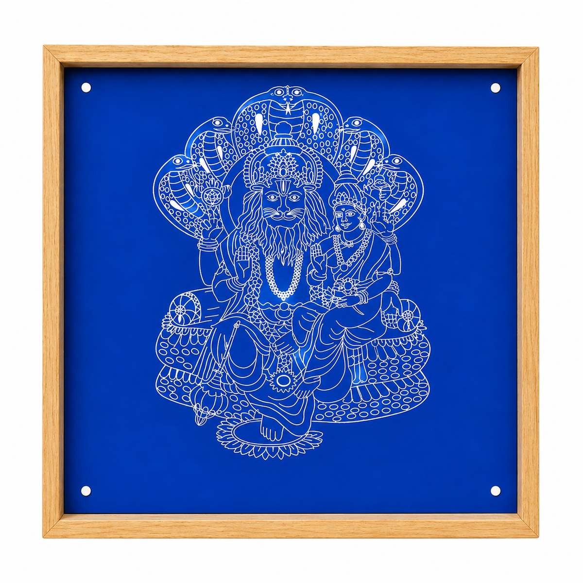 "Lakshmi Narasimhar" God Face Rangoli wooden Stencil -Elevate Your Spiritual Space