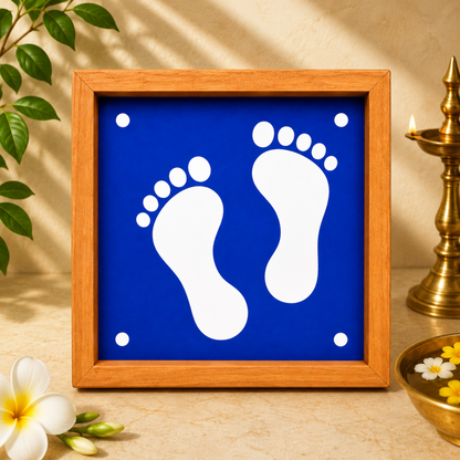Rangly Lakshmi Pada Rangoli Stencil Wooden, 5 × 5 Inches Pack of 1 Piece