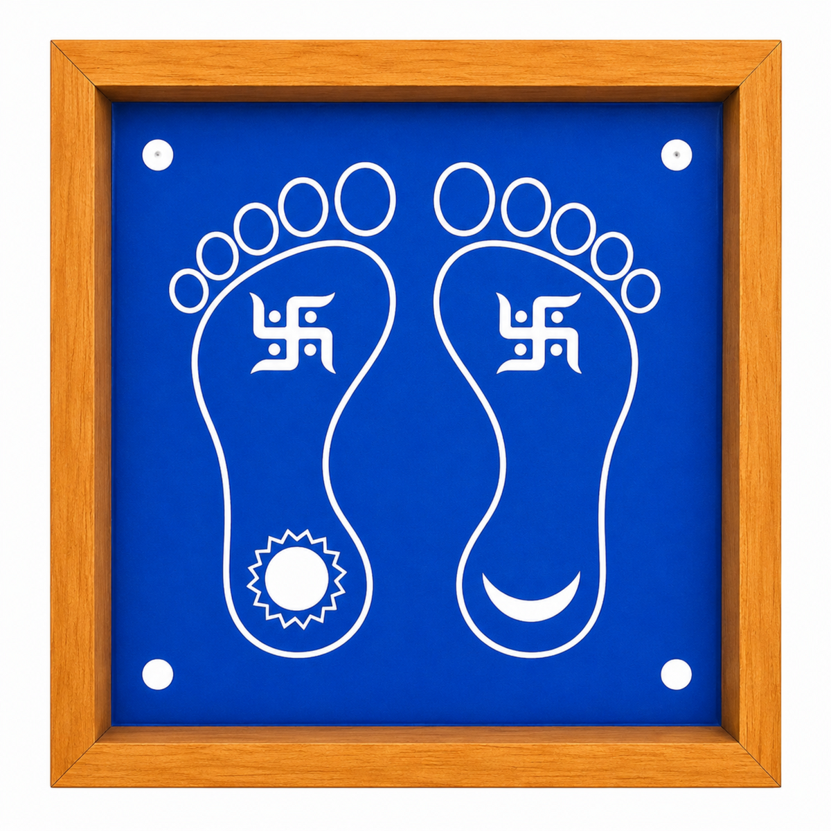 Rangly Lakshmi Padam Kolam with Swastik Rangoli Stencil Wooden 5X5 inches Pack of 1 piece