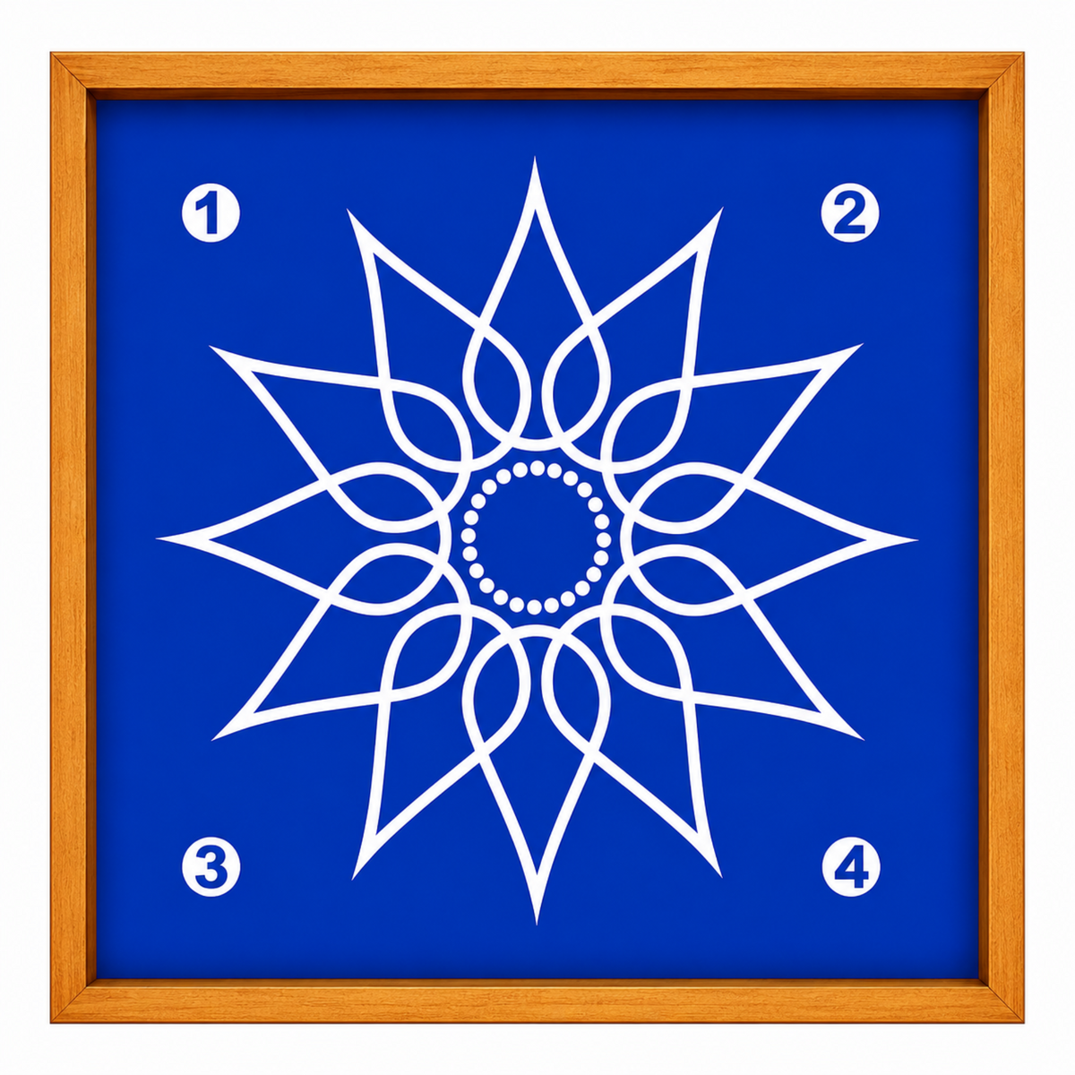 Rangly Lotus Flower  Rangoli Stencil Wooden  10x10 Inches  Pack of 1 Piece