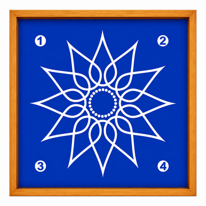 Rangly Lotus Flower  Rangoli Stencil Wooden  10x10 Inches  Pack of 1 Piece