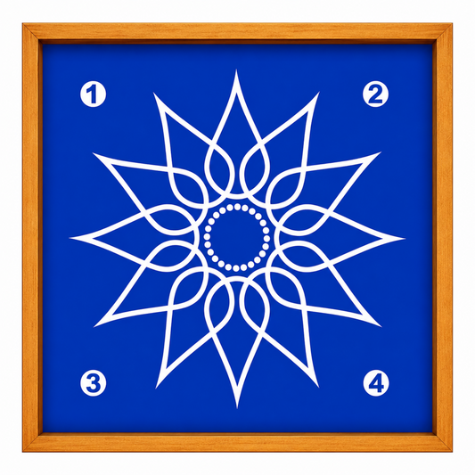 Rangly Lotus Flower  Rangoli Stencil Wooden  10x10 Inches  Pack of 1 Piece