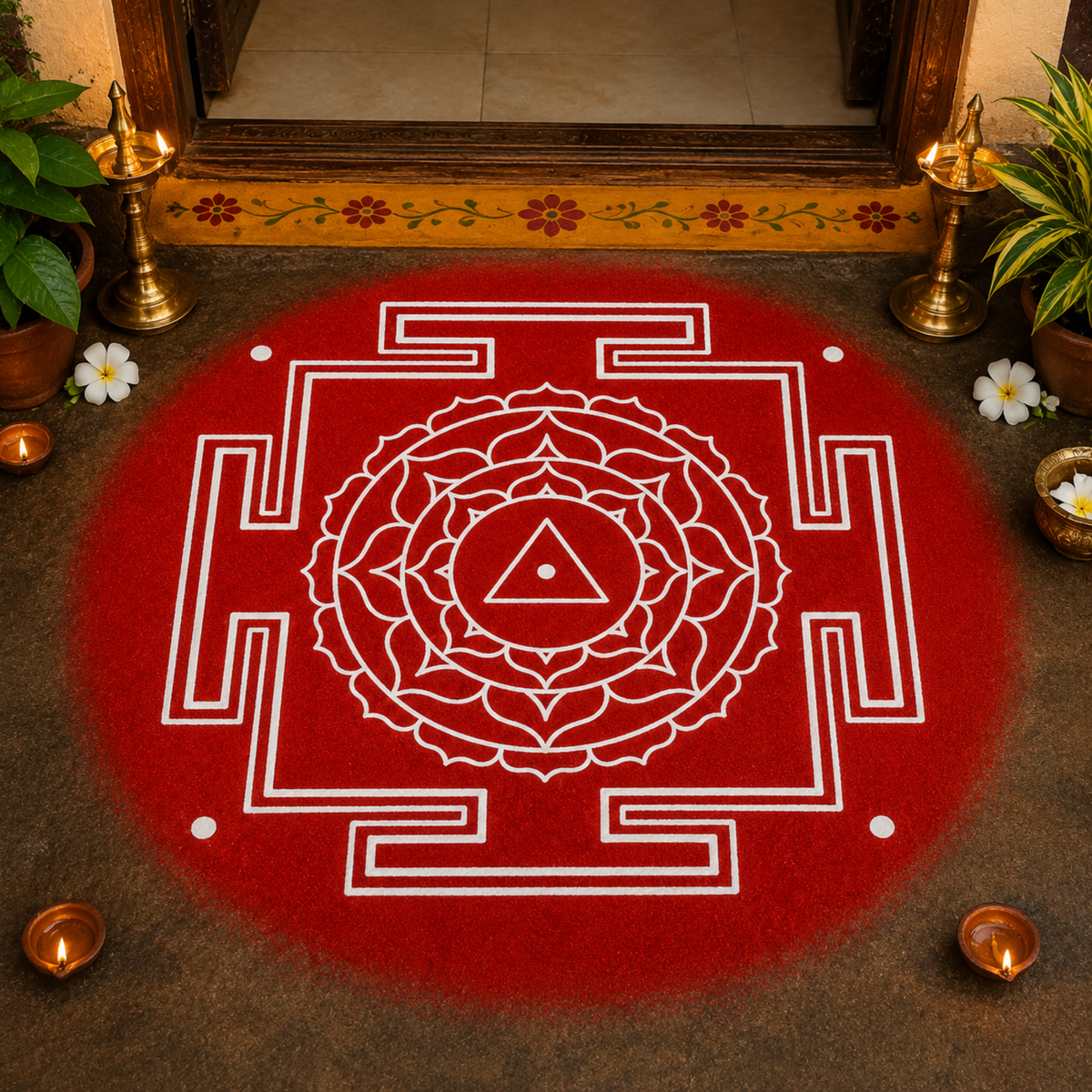 "Shri Matangi " Aspect Yantra Dasa mahavidya Rangoli wooden Stencil -Elevate Your Spiritual Space