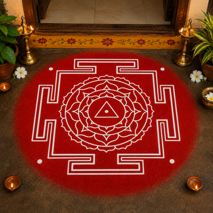 "Shri Matangi " Aspect Yantra Dasa mahavidya Rangoli wooden Stencil -Elevate Your Spiritual Space