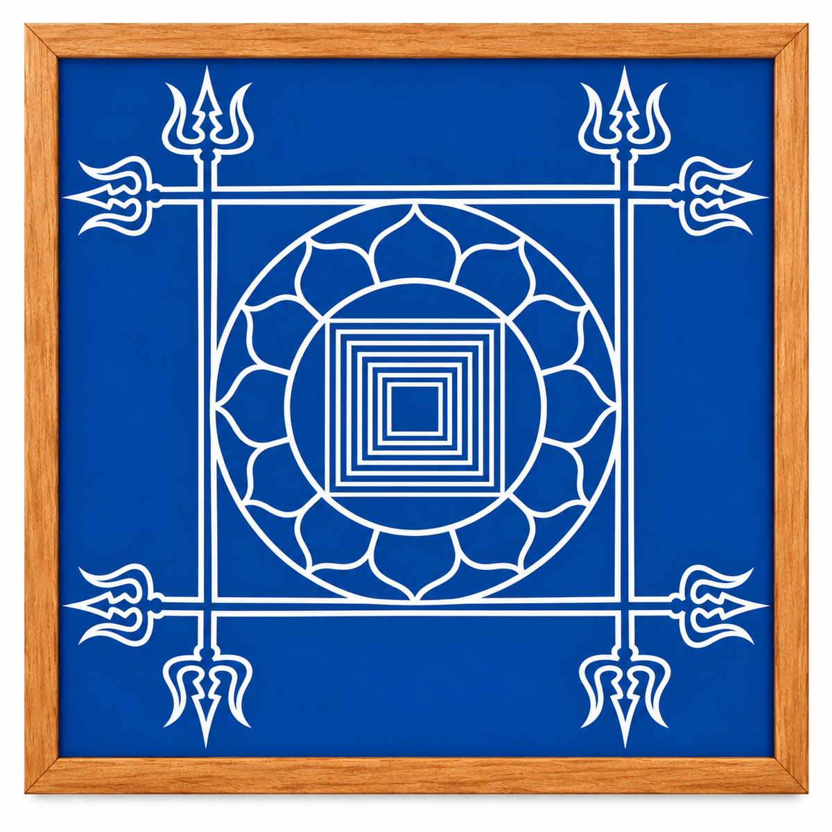 Mrithvigayam Wooden Rangoli Stencil – Traditional Temple Design