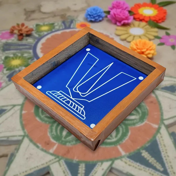 Rangly Thenkalai Namah  Rangoli Stencil Wooden 5x5 Inches  Pack of 1 Piece