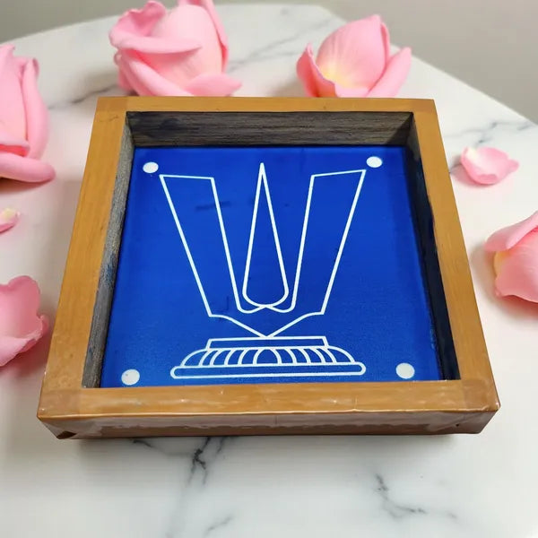 Rangly Thenkalai Namah  Rangoli Stencil Wooden 5x5 Inches  Pack of 1 Piece