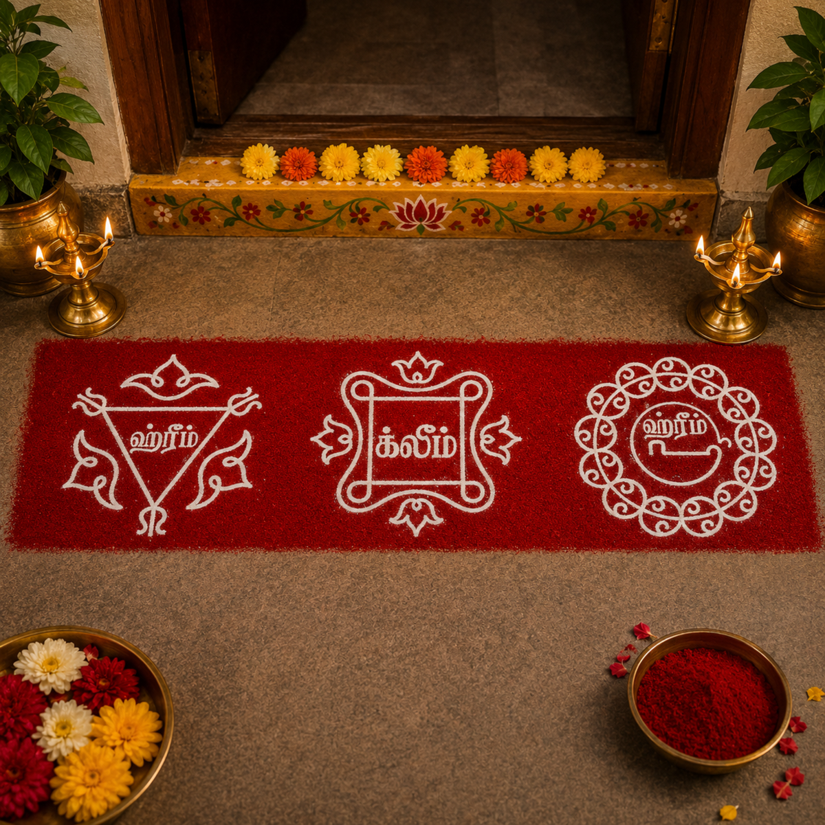 Rangly Navagraha Kolam Stencil Tamil(Model 1) 17x5 Inches  Pack of 1 Piece