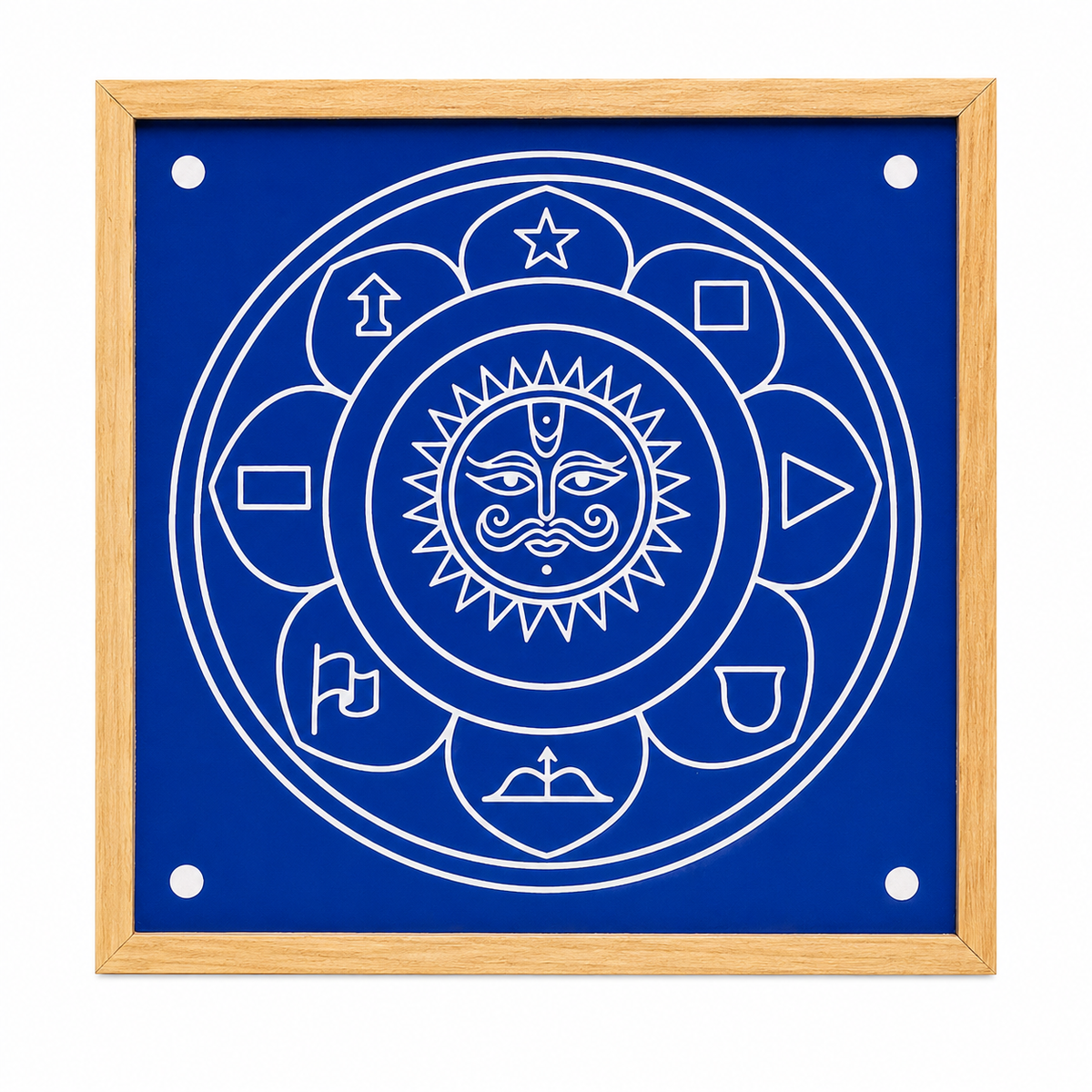 Navagraha Yantra Kolam Stencil Model 5 Wooden  Pack of 1 piece