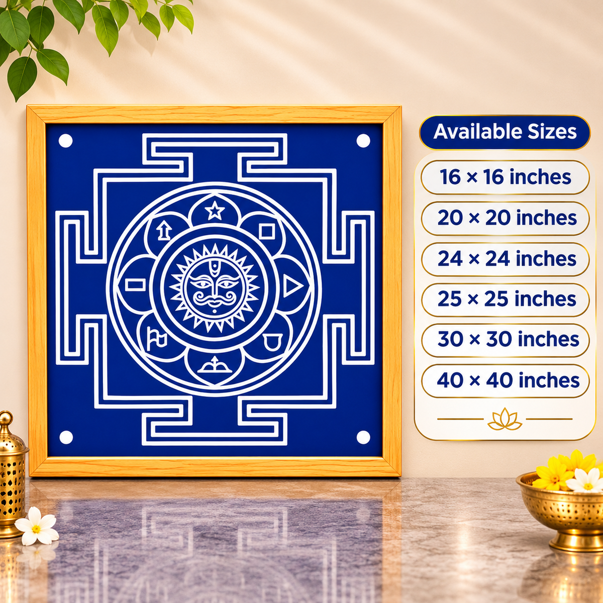 Navagraha model 7 Rangoli Stencil Wooden  Pack of 1 piece