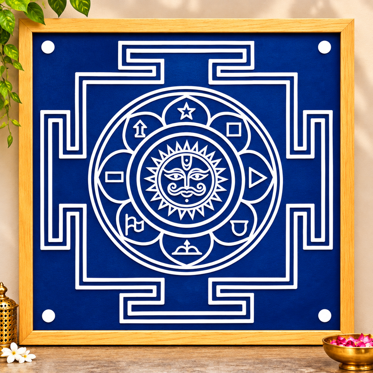 Navagraha model 7 Rangoli Stencil Wooden  Pack of 1 piece