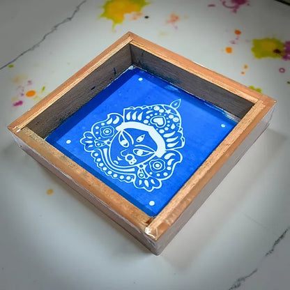 Rangly Maa Durga Face  Rangoli Stencil Wooden 5x5 Inches  Pack of 1 Piece