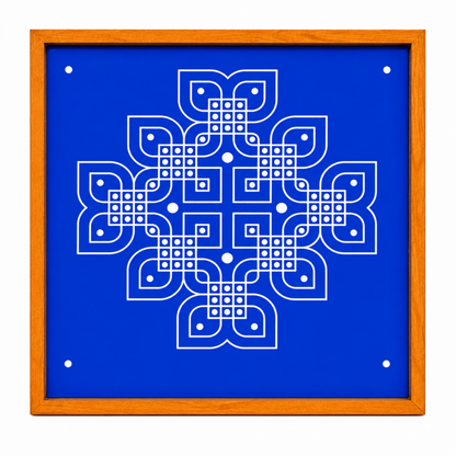 "Padi Kolam' Model 3 Rangoli  Stencil  Wooden  Pack of 1 piece