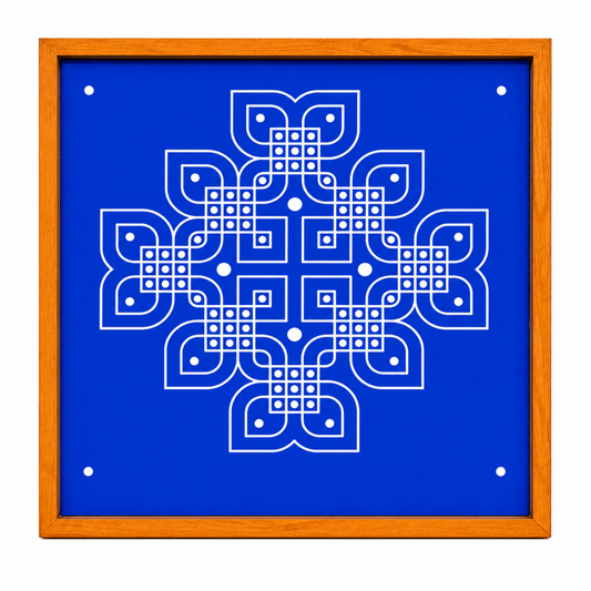 "Padi Kolam' Model 3 Rangoli  Stencil  Wooden  Pack of 1 piece