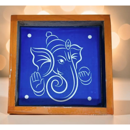 Portrait Ganesha Face Kolam Stencil - Elegant Divine Expression