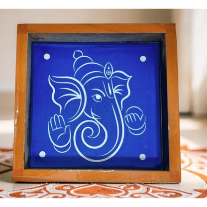 Portrait Ganesha Face Kolam Stencil - Elegant Divine Expression