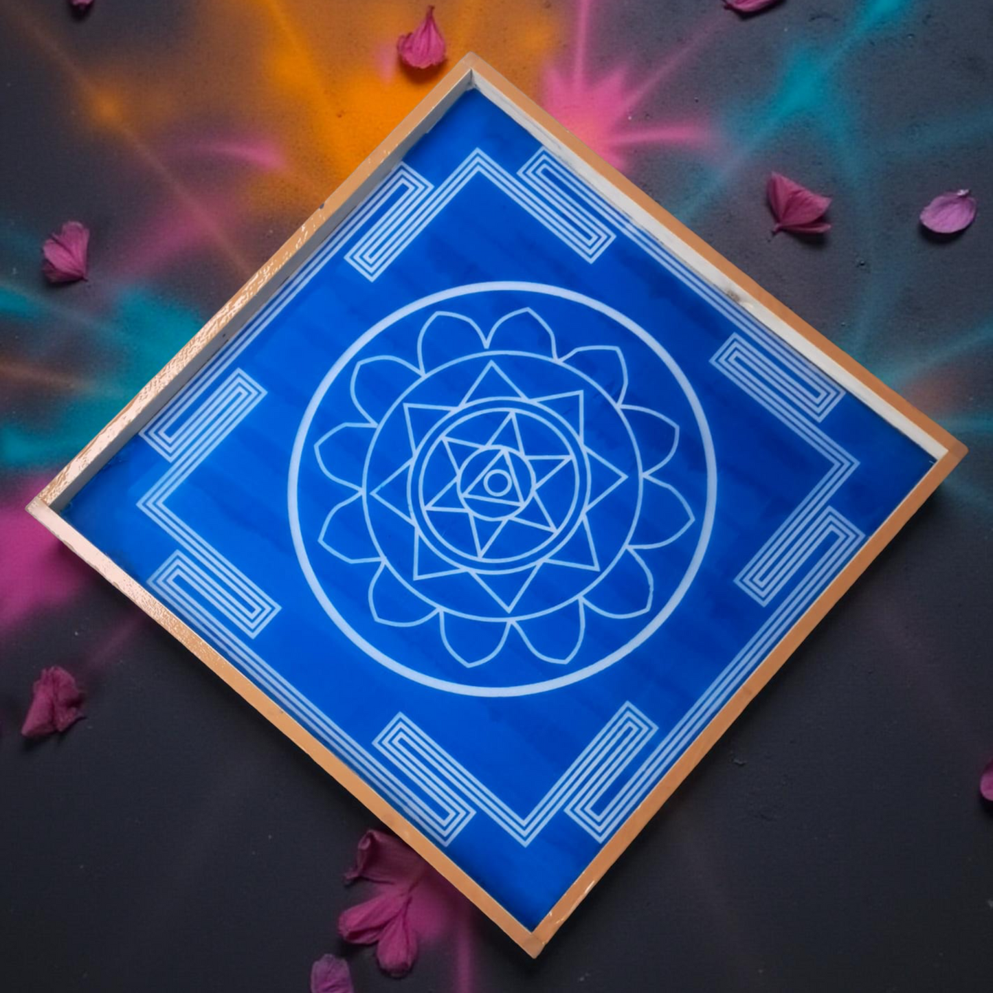 Rangly  Jumbo Surya Mandala Yantra 1 Rangoli Stencil Wooden 30x30 Inches Pack of 1 piece