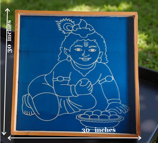 Rangly Jumbo Balakrishna Rangoli Stencil Wooden  30x30 Inches  Pack of 1 Piece