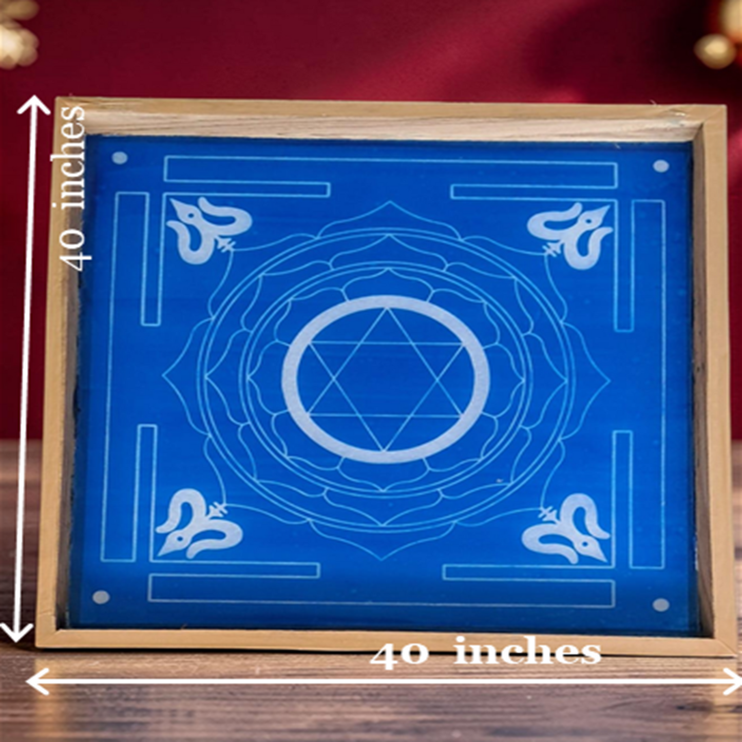 Rangly Jumbo Maha Mrityunjaya Yantra Rangoli Design Stencil Wooden 40x40 Inches Pack of 1 piece