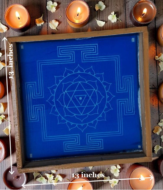Rangly Shri Bhaglamukhi Mandala Yantra Rangoli Design Stencil Wooden 13x13 Inches Pack of 1 piece