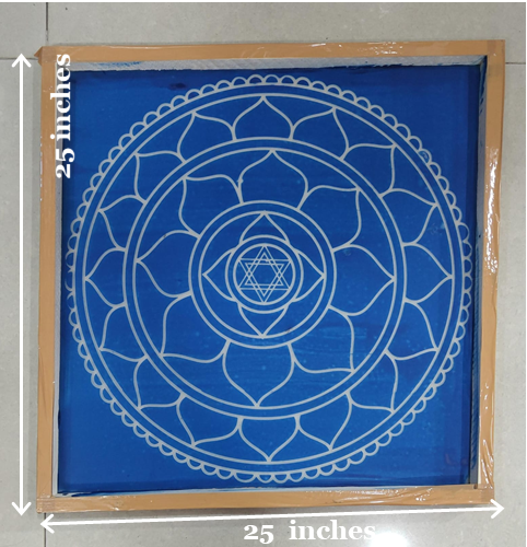 Rangly Sri Yantra Model 3  Rangoli Stencil Wooden 30x30 Inches Pack of 1 piece