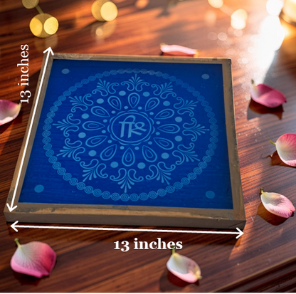 Rangly Shree Mandala  Rangoli Design Stencil Wooden 13x13 Inches Pack of 1 piece