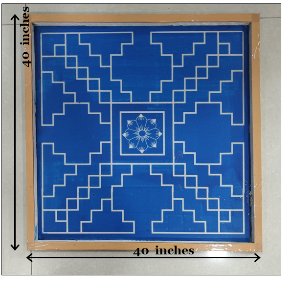 Rangly Jumbo Sarvabhotra Mandala Yantra Rangoli Stencil Wooden 40x40 Inches Pack of 1 piece