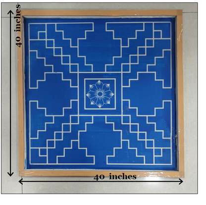 Rangly Jumbo Sarvabhotra Mandala Yantra Rangoli Stencil Wooden 40x40 Inches Pack of 1 piece