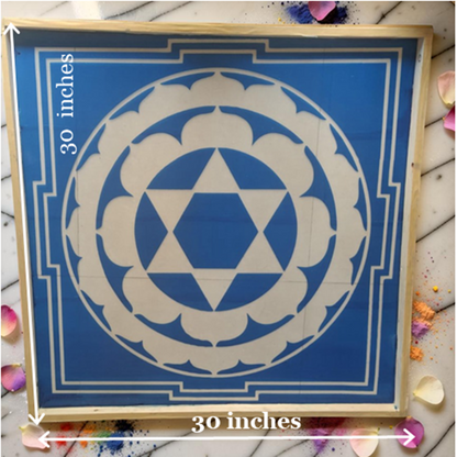 Rangly Sudarasana Yantra Rangoli Design Stencil Wooden 30x30 Inches Pack of 1 piece