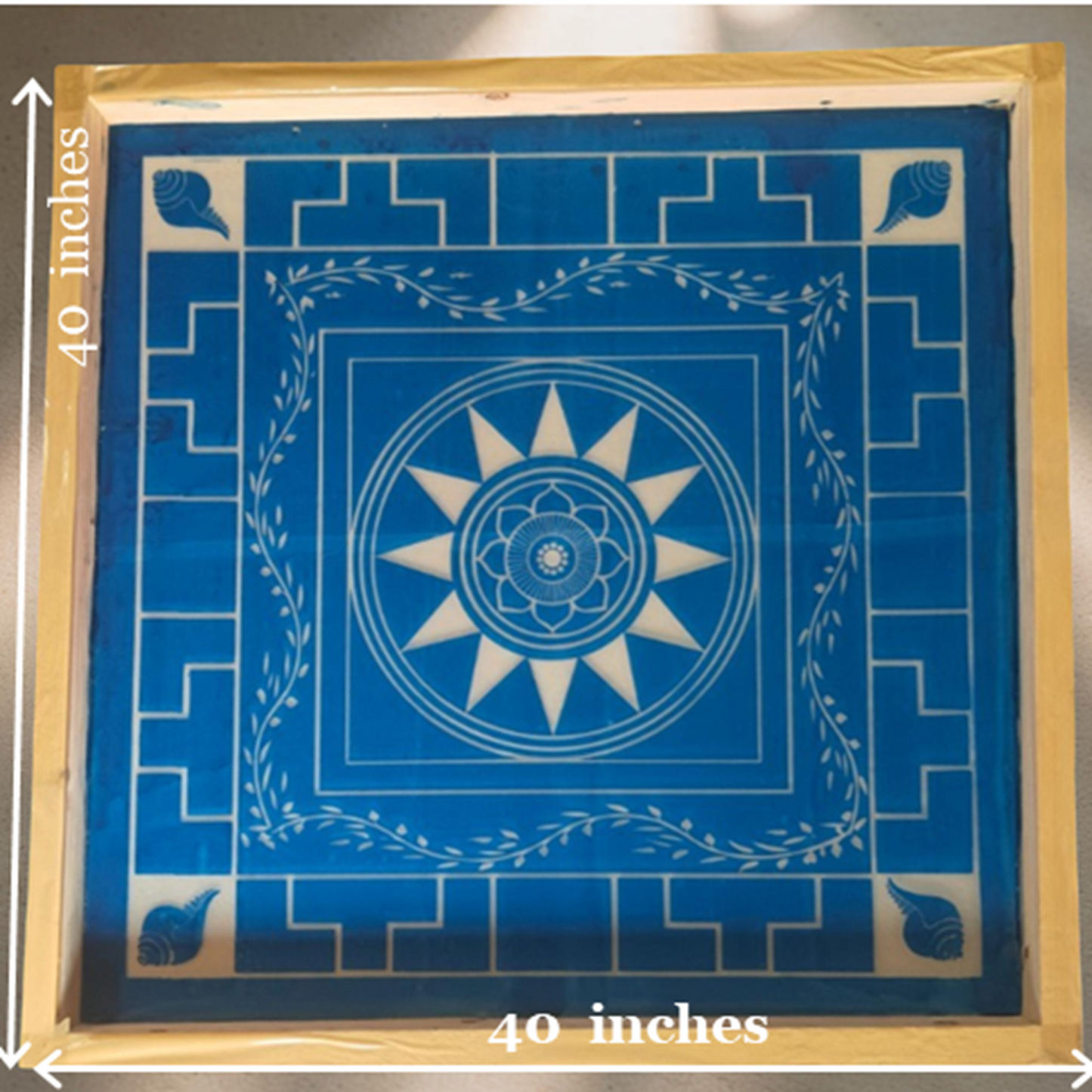 Rangly Jumbo Chakramandala Yantra Rangoli Design Stencil Wooden 40x40 Inches Pack of 1 piece
