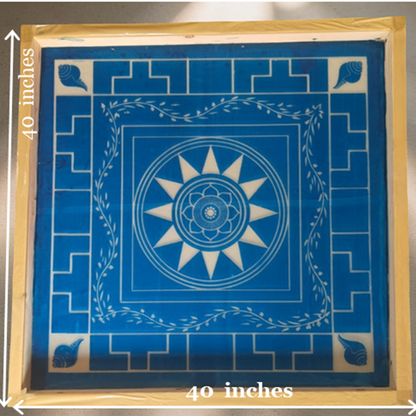 Rangly Jumbo Chakramandala Yantra Rangoli Design Stencil Wooden 40x40 Inches Pack of 1 piece