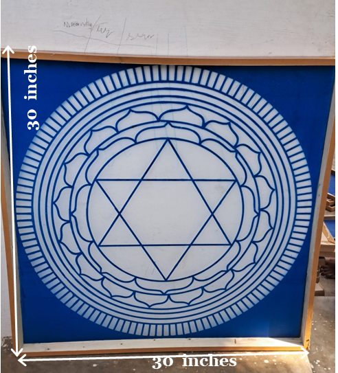 Rangly Jumbo Sudarshana Mandala 2 Yantra Rangoli Stencil Wooden30x30 Inches Pack of 1 piece