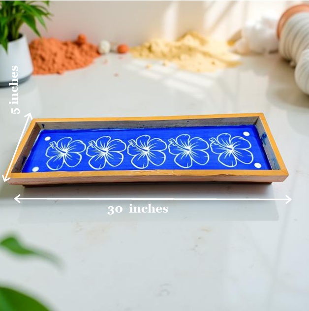 Rangly Shoe Flower Border Rangoli Stencil Wooden 5x30 Inches  Pack of 1 Piece