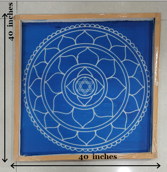 Rangly Sri Yantra Model 3  Rangoli Stencil Wooden 40x40 Inches Pack of 1 piece