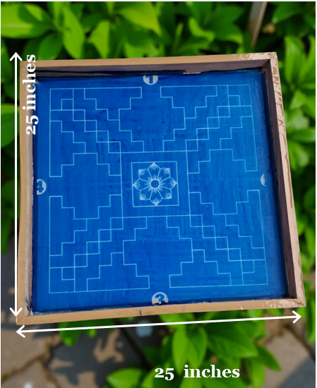 Rangly Jumbo Sarvabhotra Mandala Yantra Rangoli Stencil Wooden 25x25 Inches Pack of 1 piece