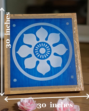 Rangly  Ashtadala Mandala Yantra  Rangoli Stencil Wooden 30x30 Inches Pack of 1 piece