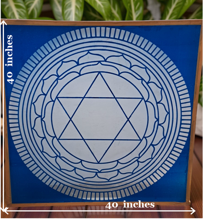 Rangly Jumbo Sudarshana Mandala 2 Yantra Rangoli Stencil Wooden40x40 Inches Pack of 1 piece