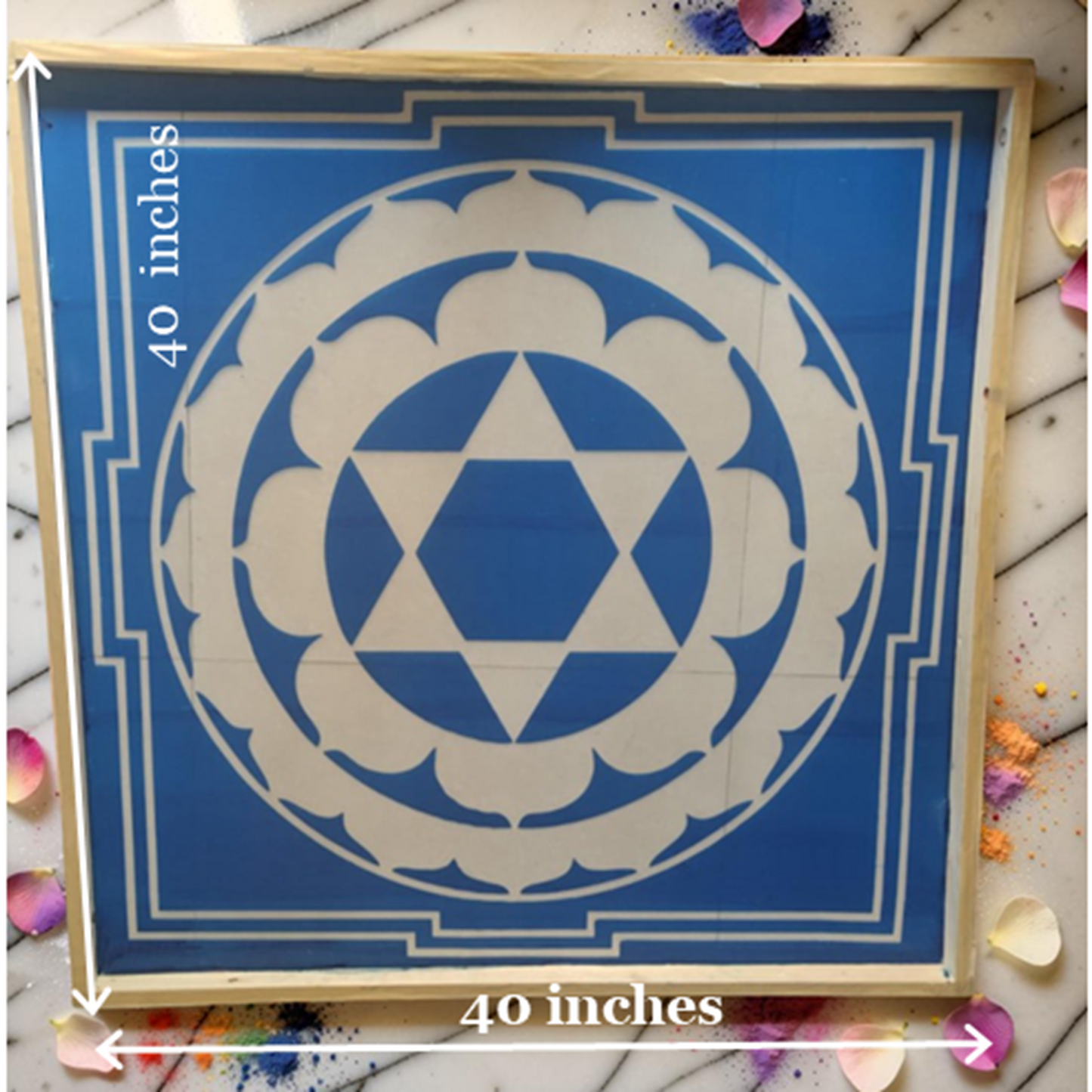 Rangly  Sudarasana Yantra Rangoli Design Stencil Wooden 40x40 Inches Pack of 1 piece