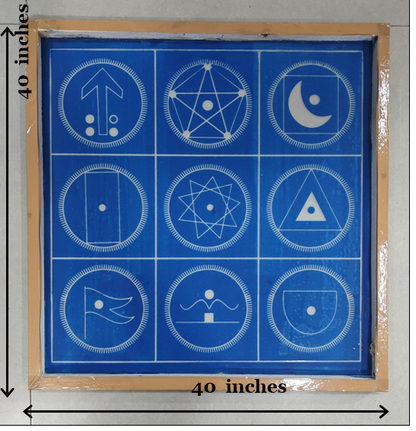 Rangly Navagraha Mandala Yantra Rangoli Stencil Wooden 40x40 Inches Pack of 1 piece