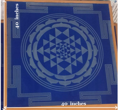 Rangly Jumbo Rangoli Sri Chakra Yantra Model 2 Stencil Wooden 40x40 Inches Pack of 1 piece